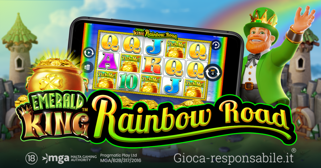 Emerald-King-Rainbow-Road-nuova-slot-Pragmatic-Play-in-collaborazione-con-Reel-Kingdom