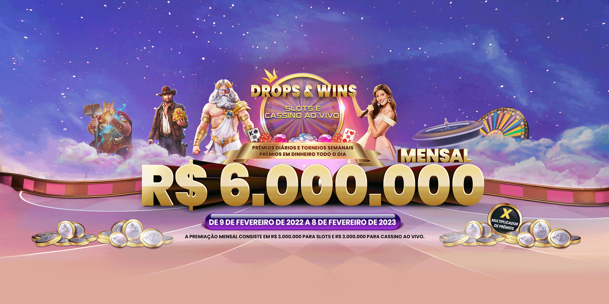Drops and Wins ultrawide banner