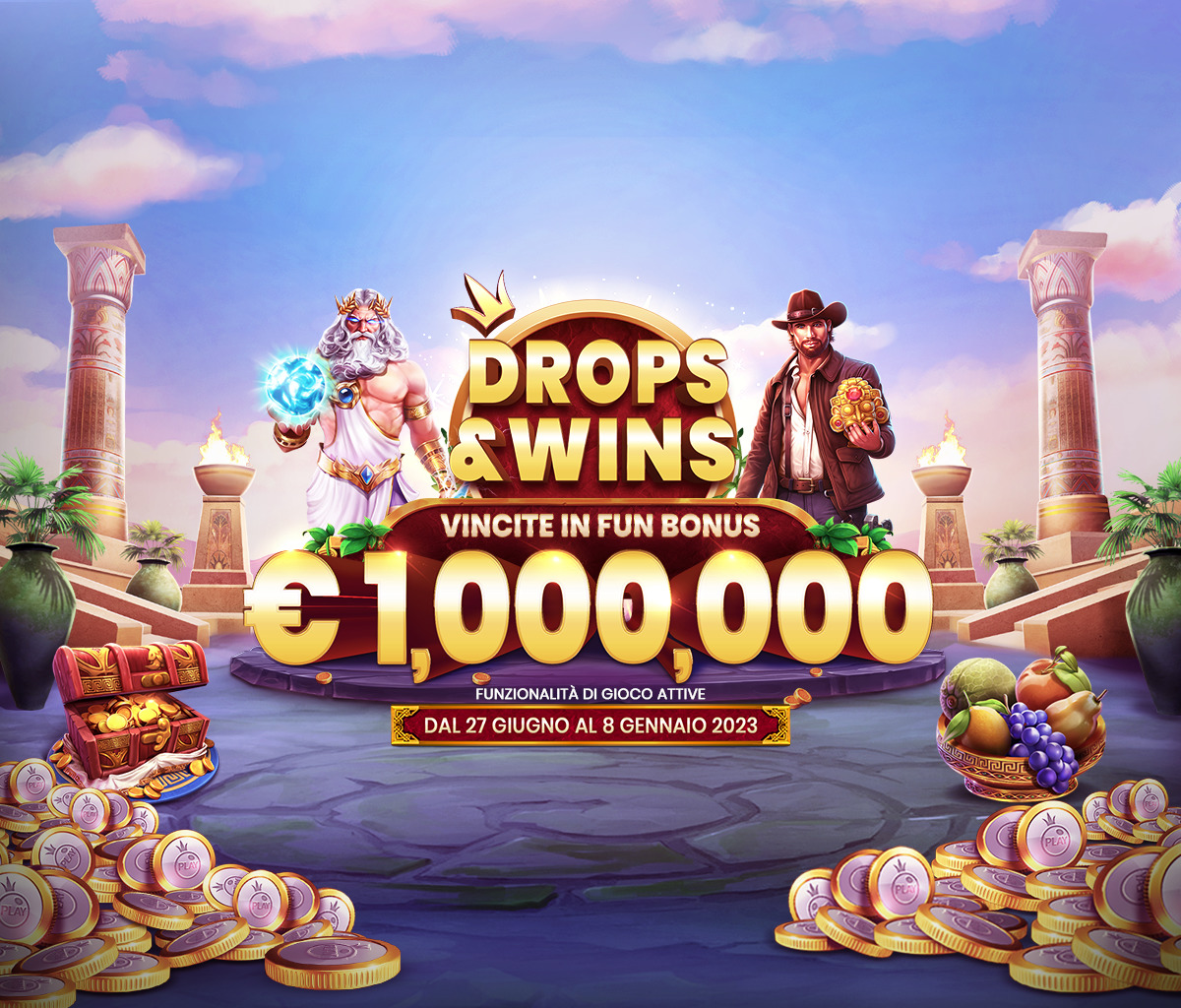 Drops and Wins tablet banner