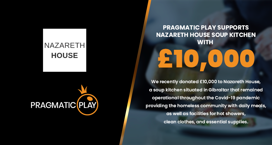 PRAGMATIC PLAY DONATED £10,000 TO NAZARETH HOUSE