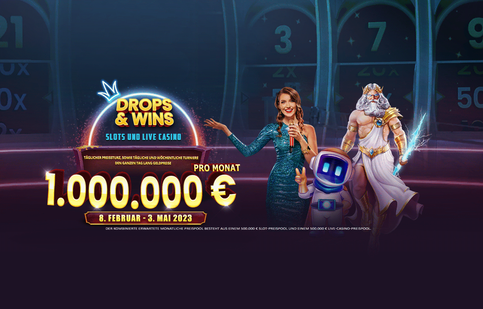 Drops and Wins desktop banner