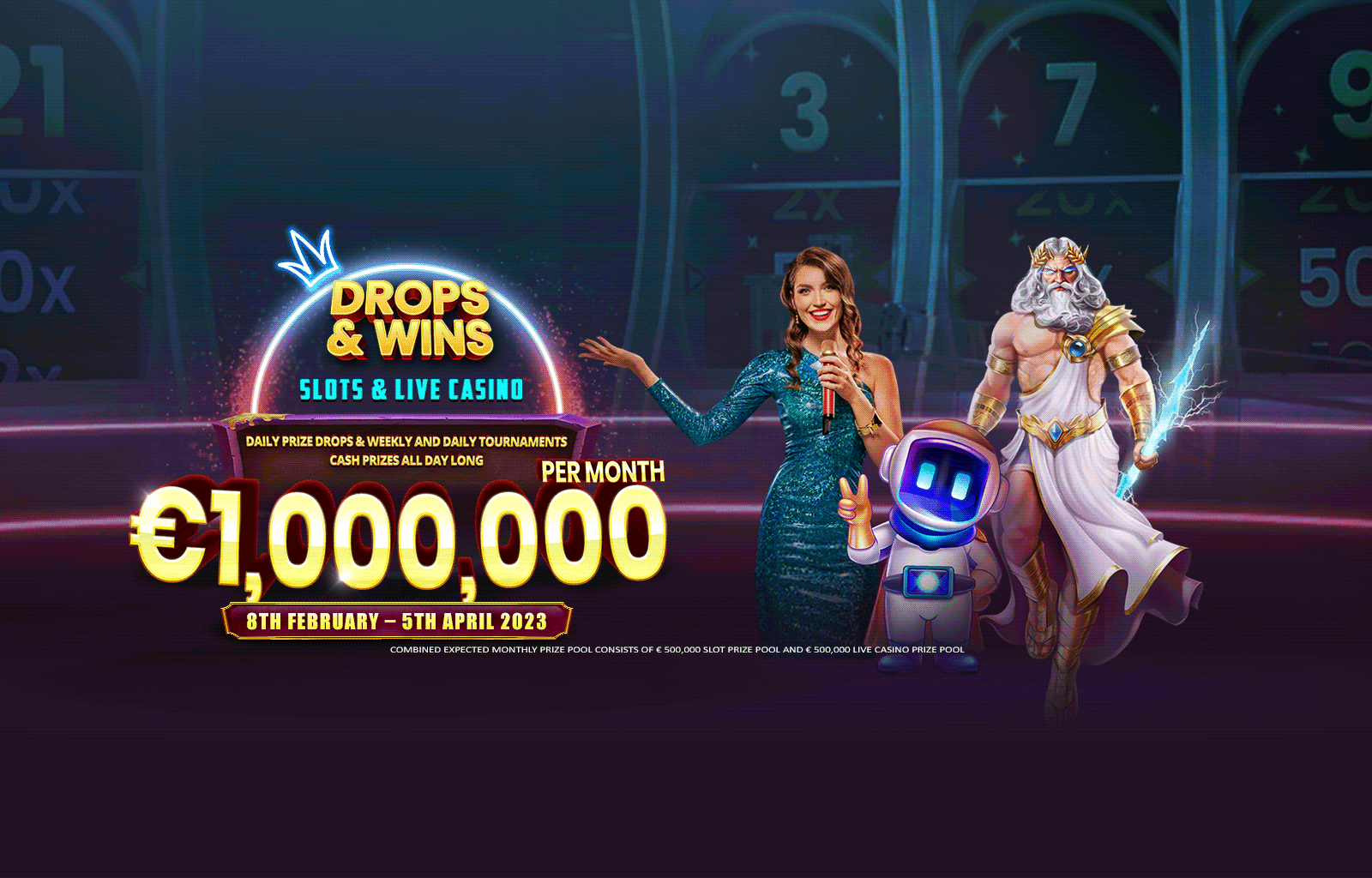 Drops and Wins desktop banner