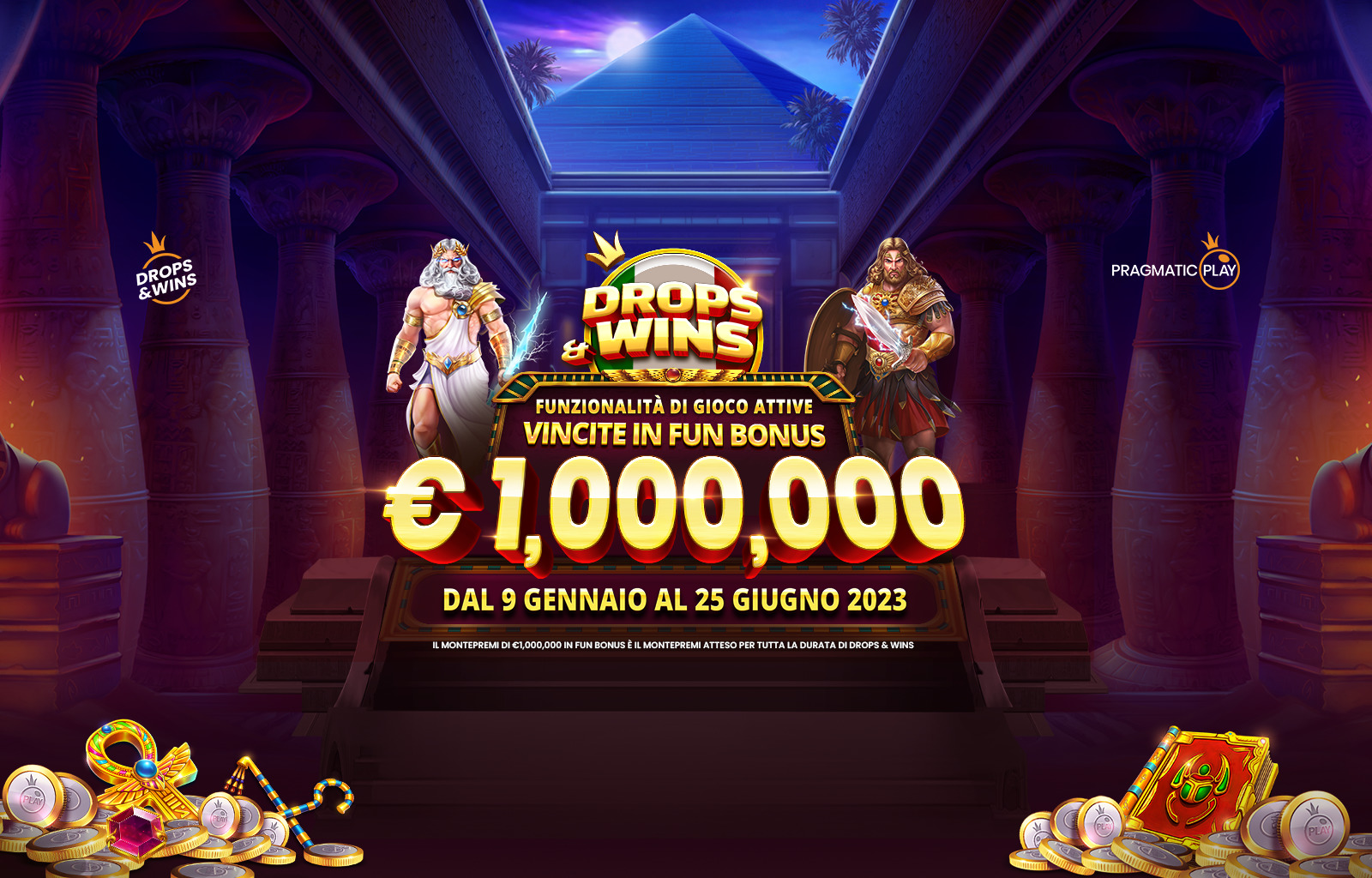 Drops and Wins desktop banner