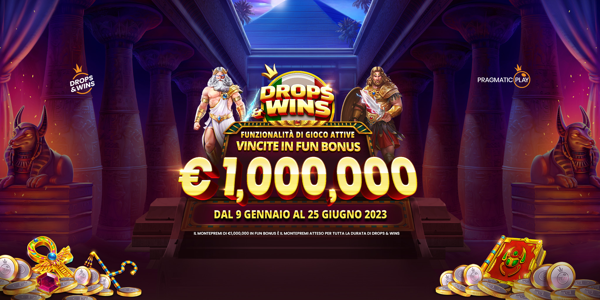 Drops and Wins ultrawide banner