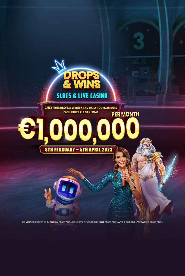 Drops and Wins mobile banner