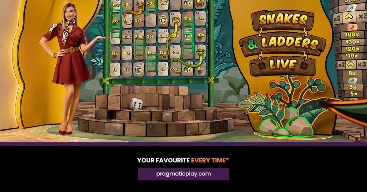 PRAGMATIC PLAY ทอยลูกเต๋าไปจนถึงตำแหน่งสูงสุดกับ SNAKES & LADDERS LIVE™  