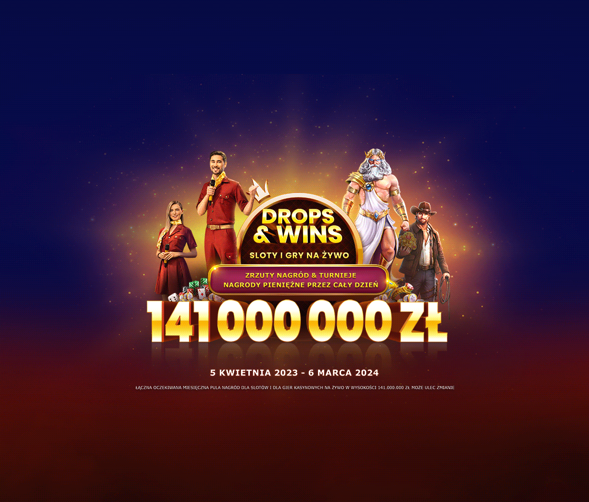Drops and Wins tablet banner