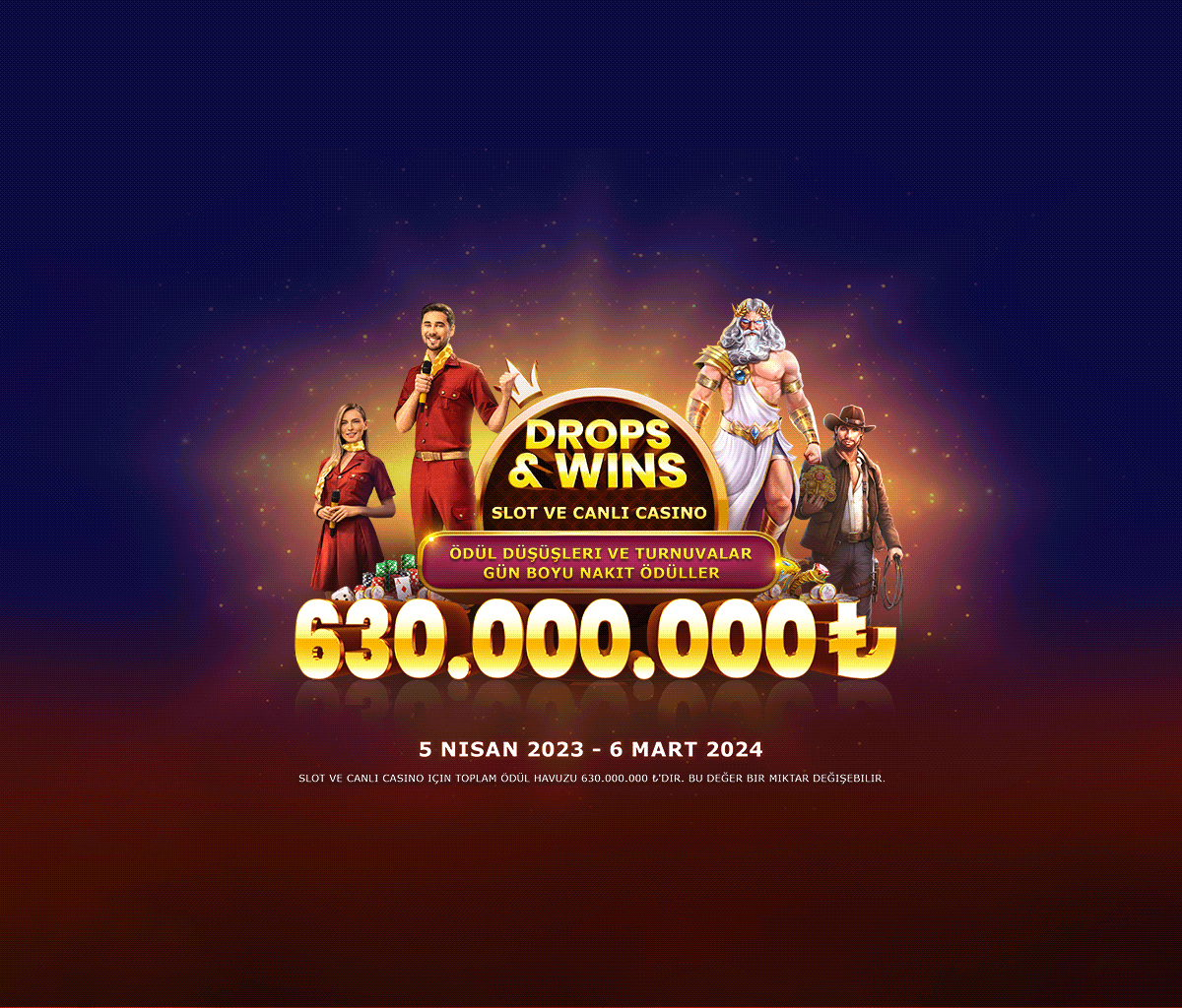 Drops and Wins tablet banner