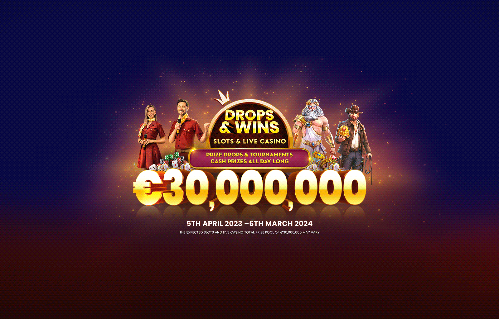 Drops and Wins desktop banner