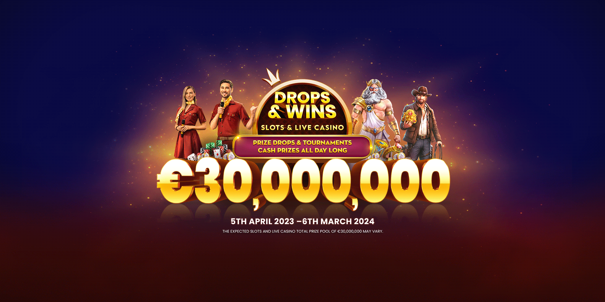Drops and Wins ultrawide banner