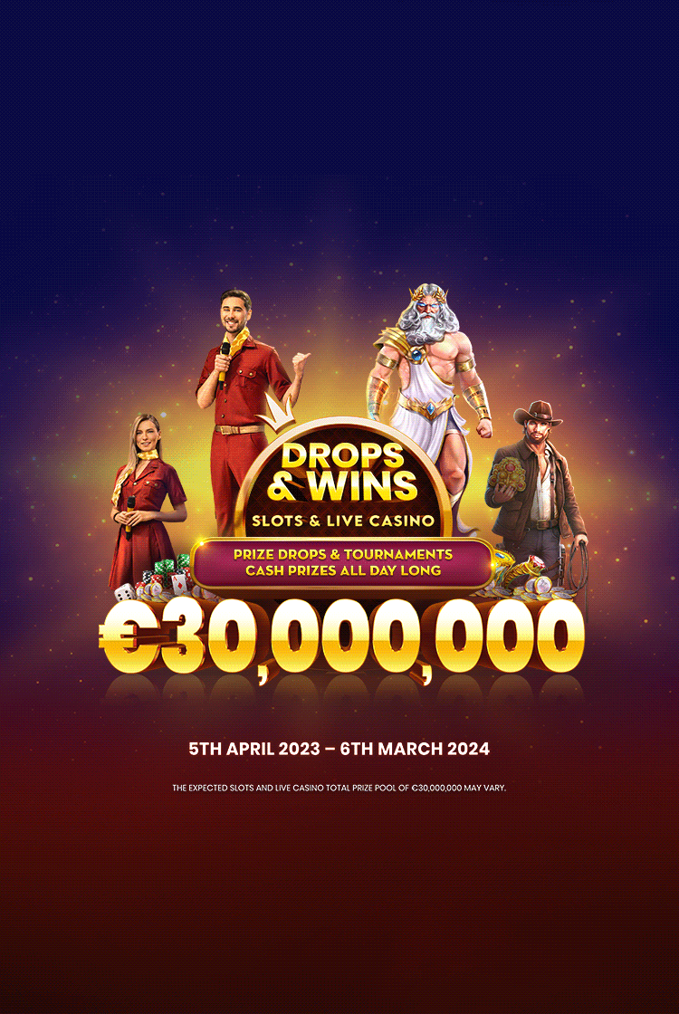 Drops and Wins mobile banner