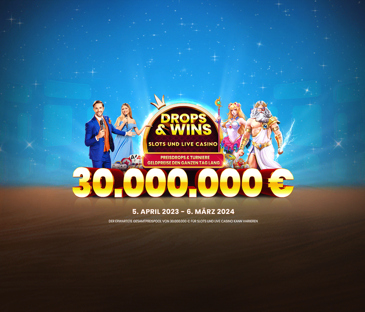 Drops and Wins tablet banner