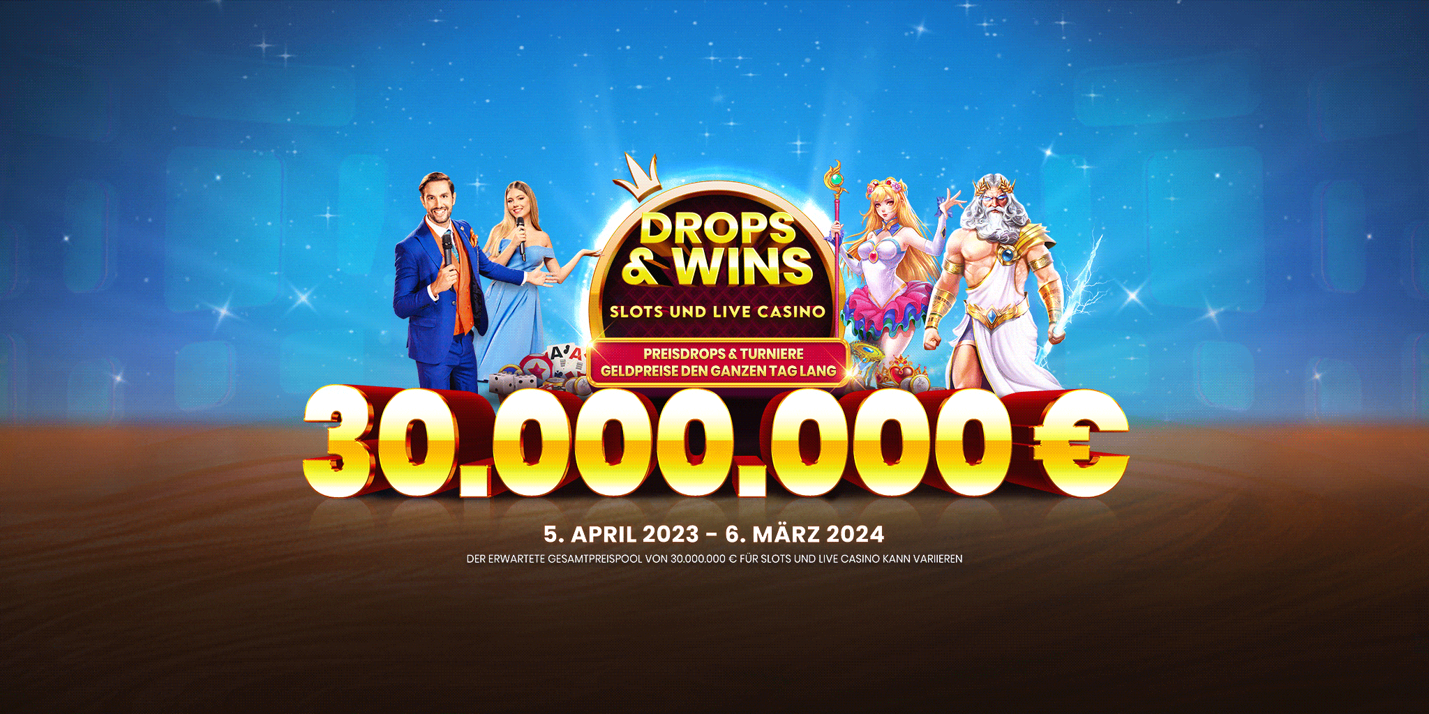 Drops and Wins ultrawide banner