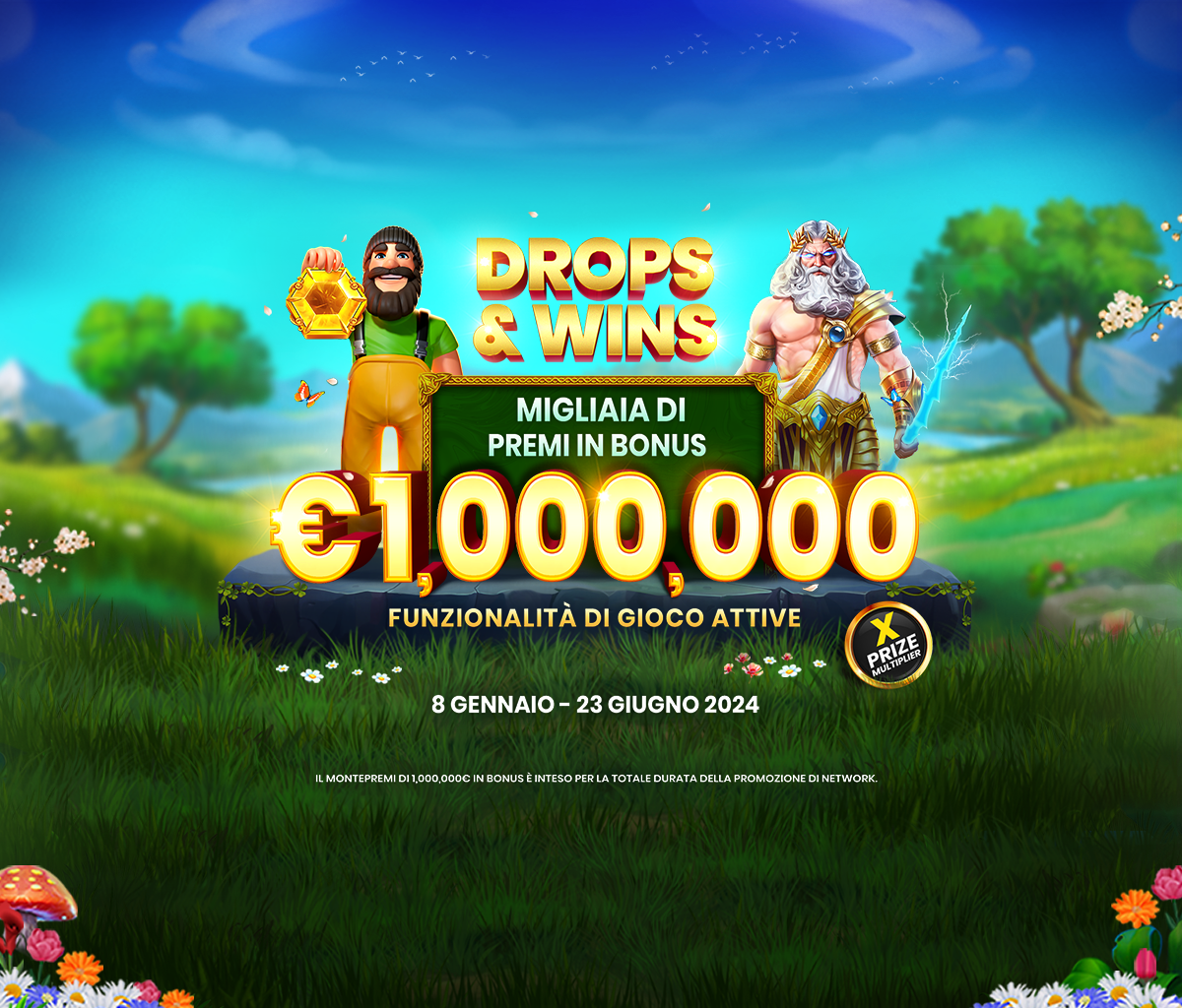 Drops and Wins tablet banner