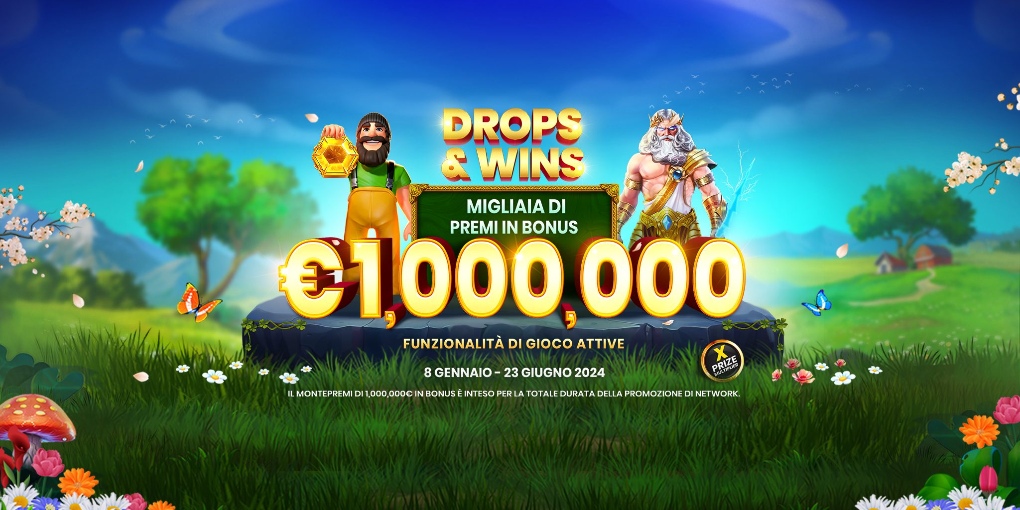 Drops and Wins ultrawide banner