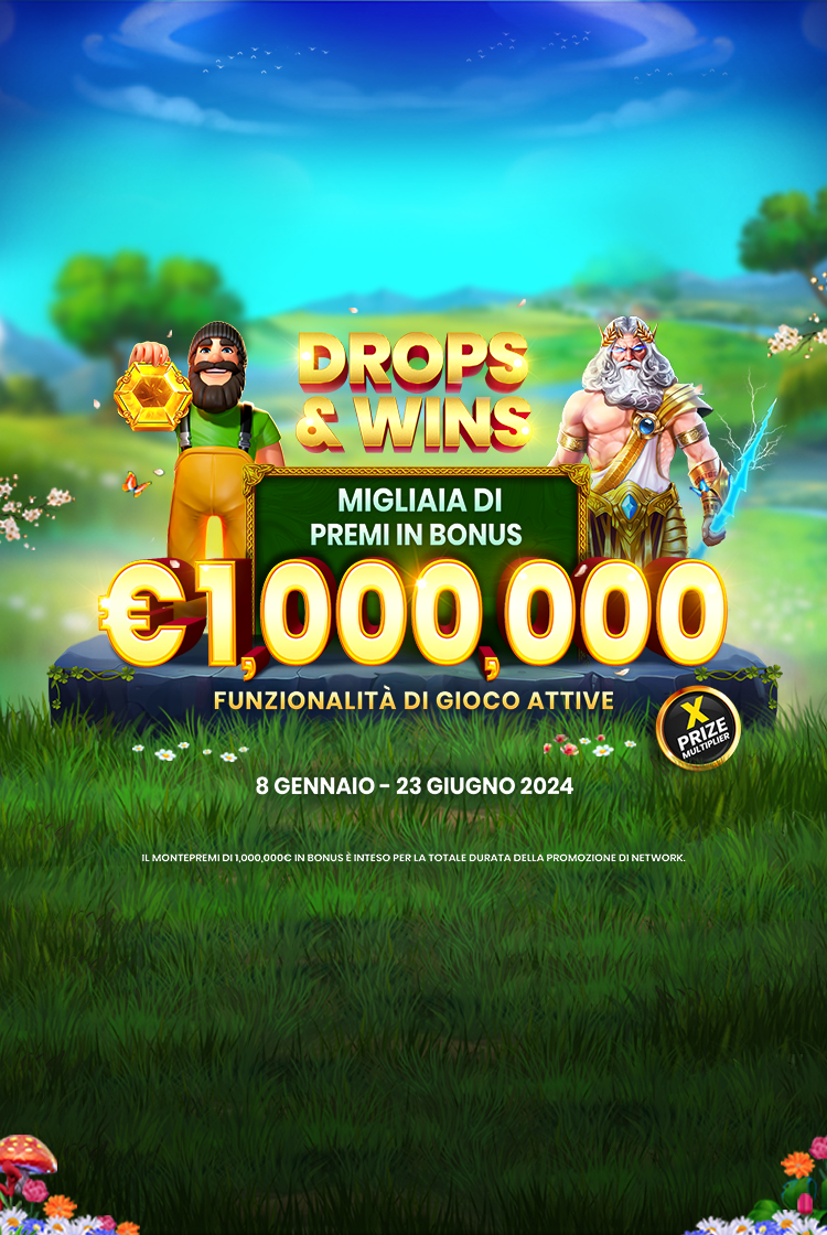 Drops and Wins mobile banner