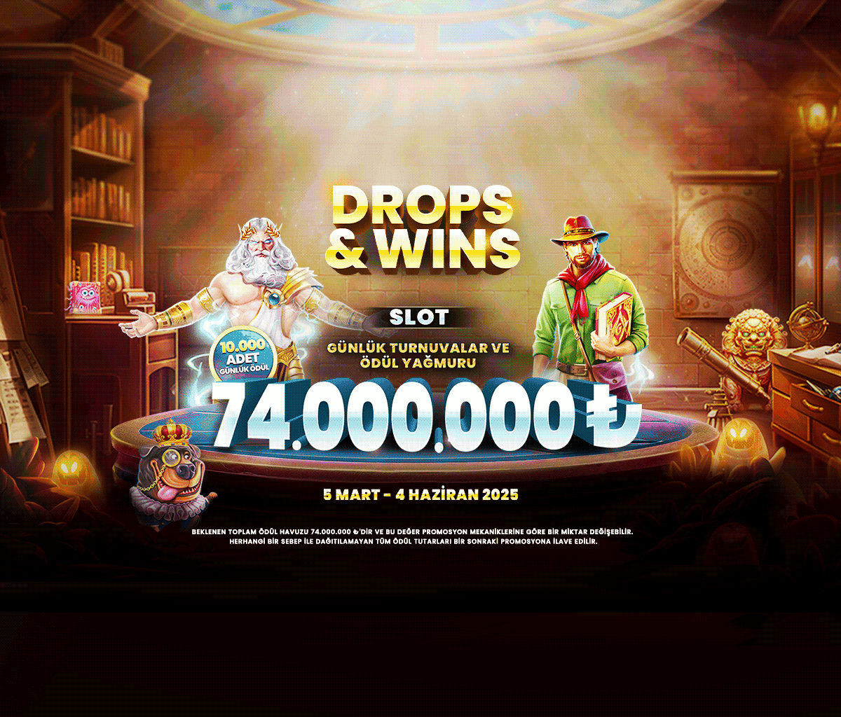 Drops and Wins tablet banner