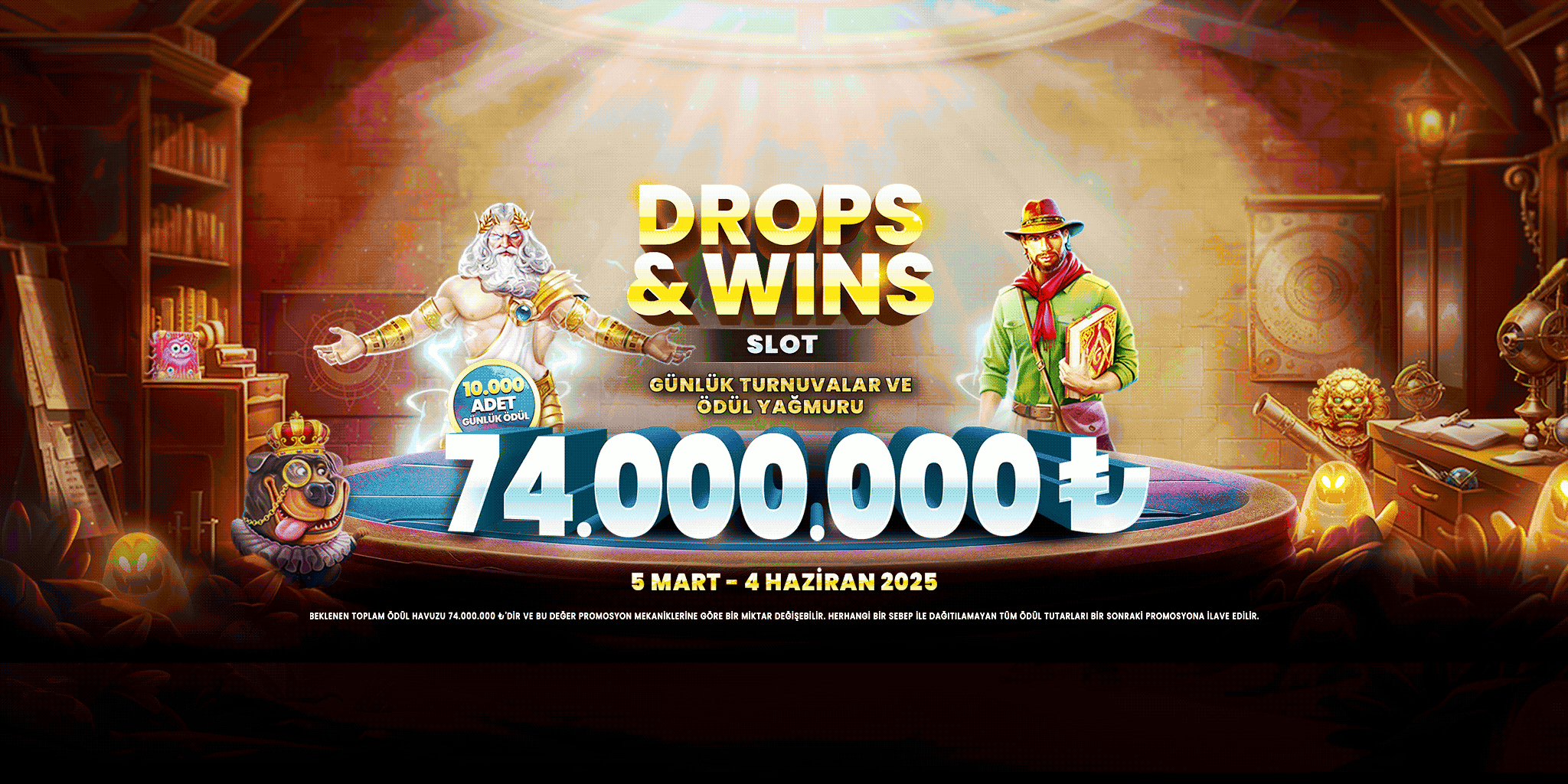 Drops and Wins ultrawide banner