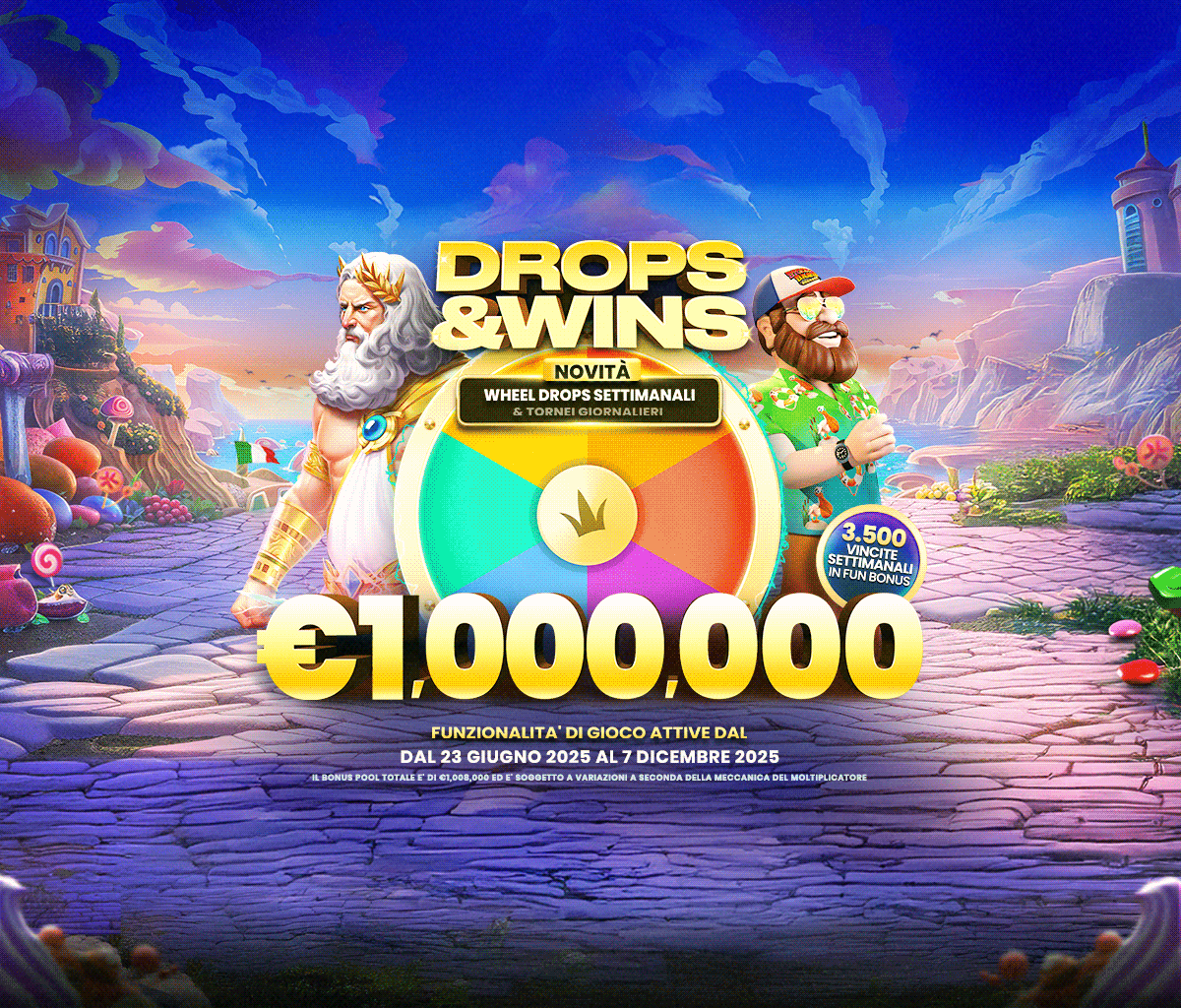 Drops and Wins tablet banner