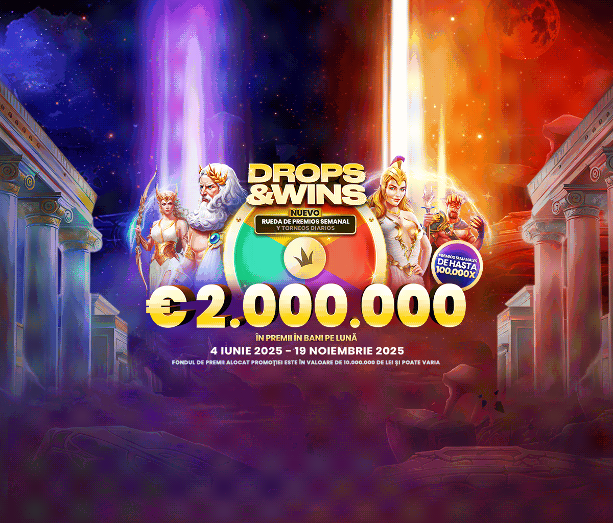 Drops and Wins tablet banner