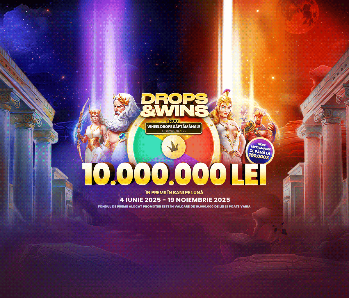 Drops and Wins tablet banner