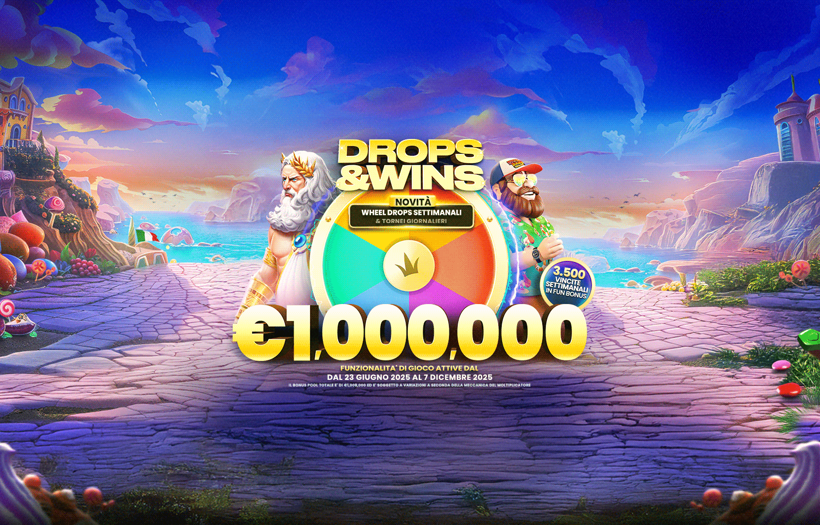 Drops and Wins desktop banner