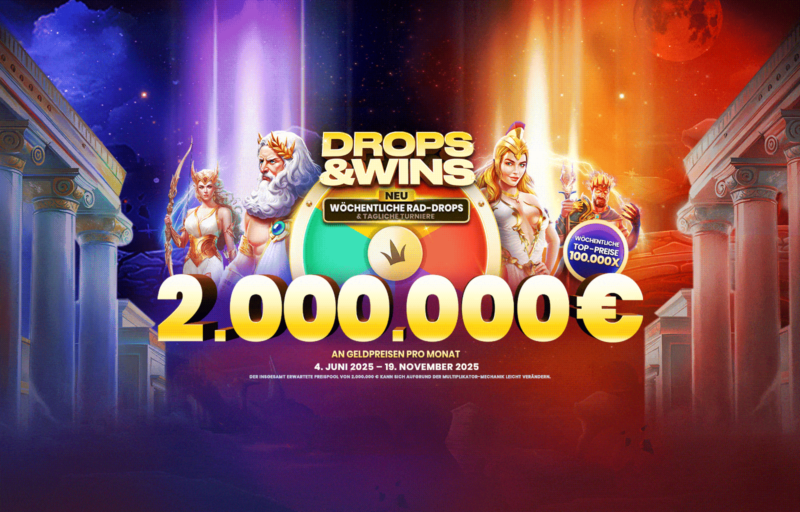 Drops and Wins desktop banner