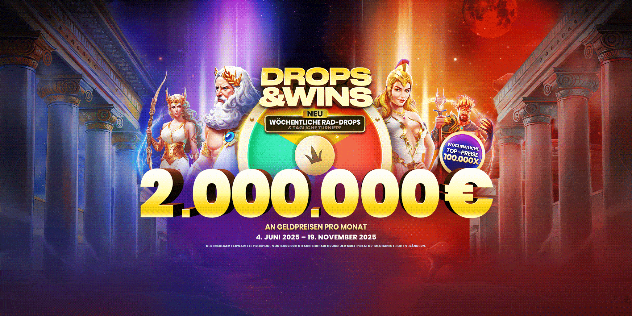Drops and Wins ultrawide banner