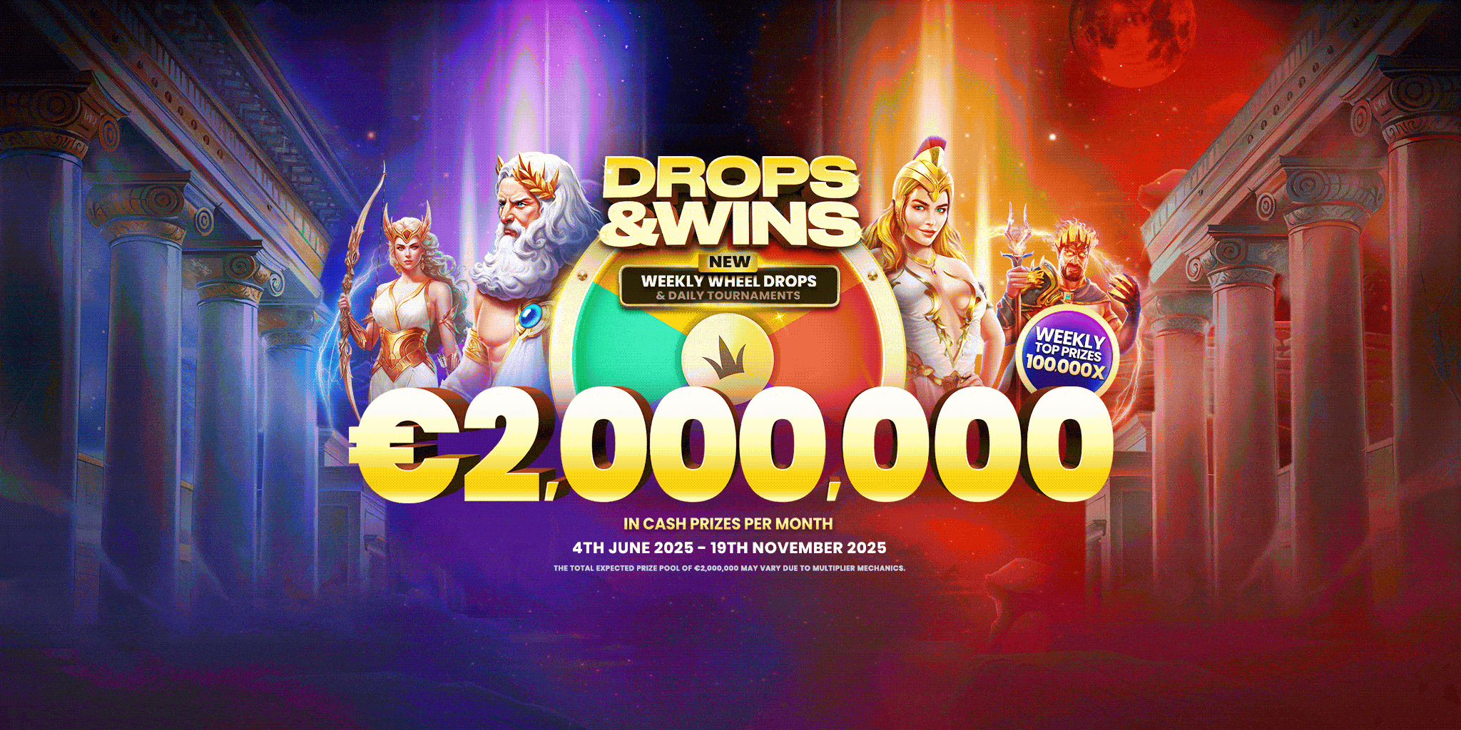 Drops and Wins ultrawide banner