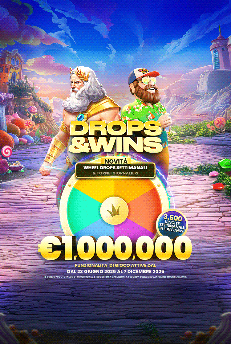 Drops and Wins mobile banner