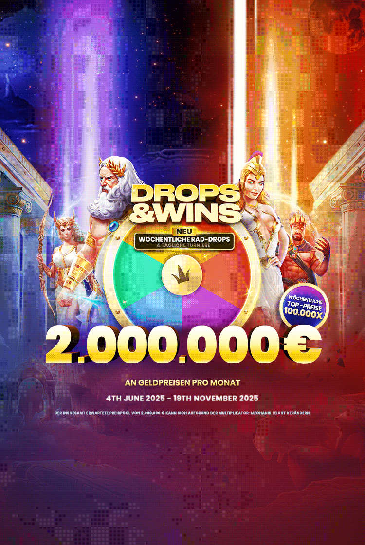 Drops and Wins mobile banner