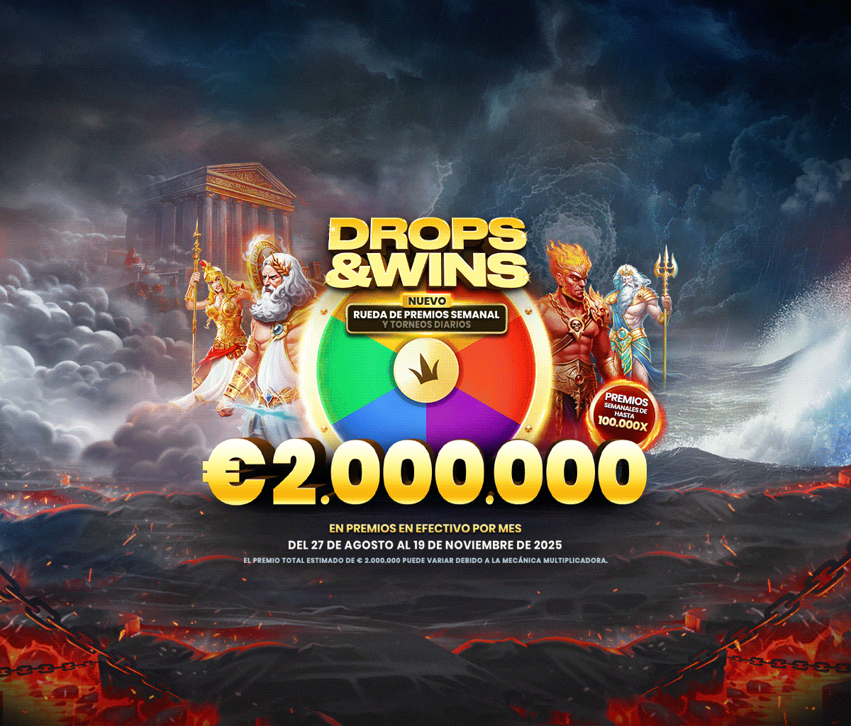 Drops and Wins tablet banner