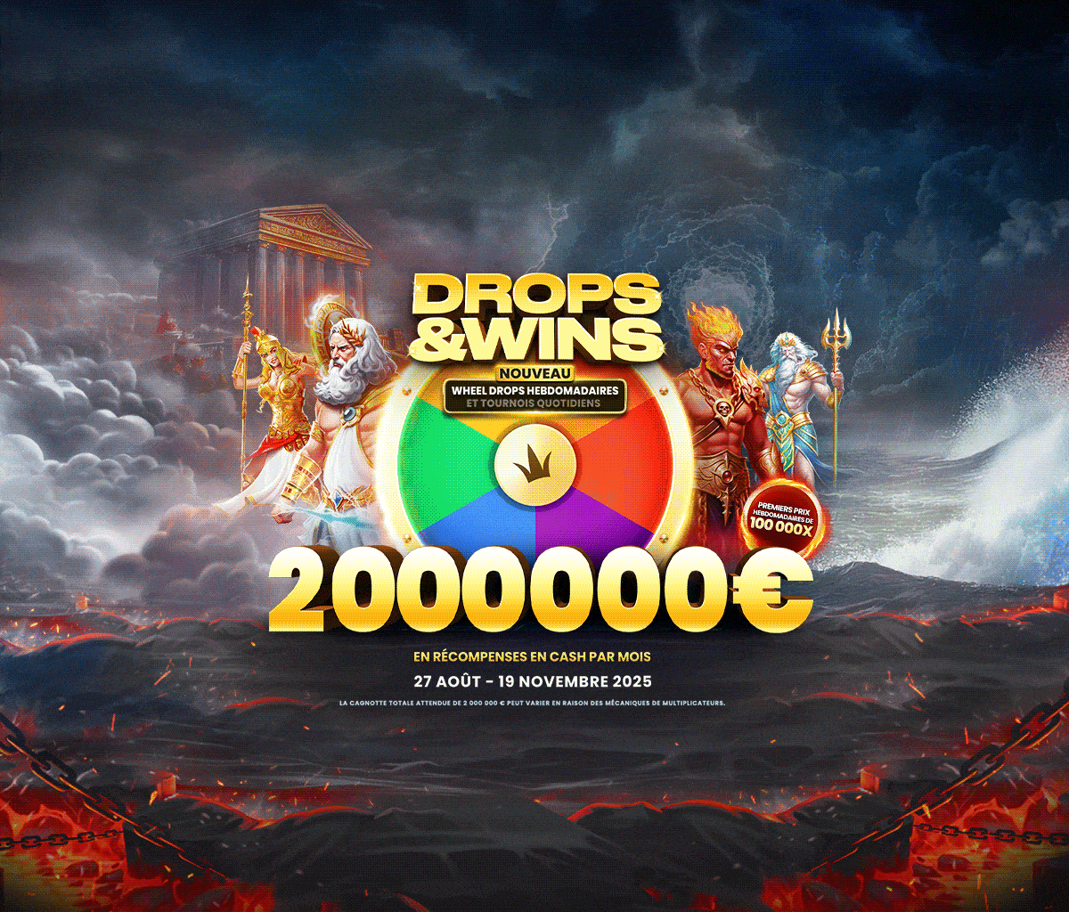Drops and Wins tablet banner
