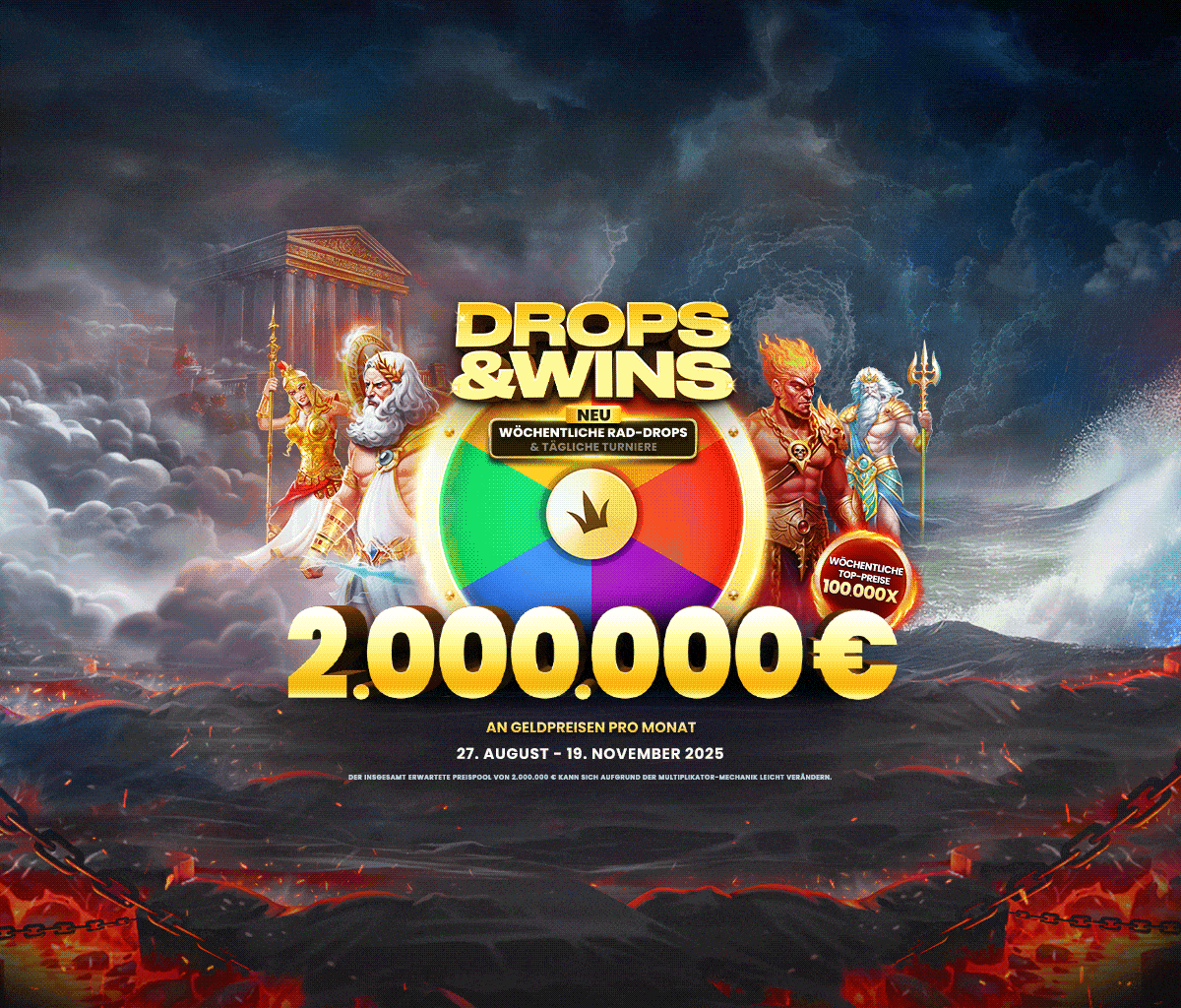 Drops and Wins tablet banner