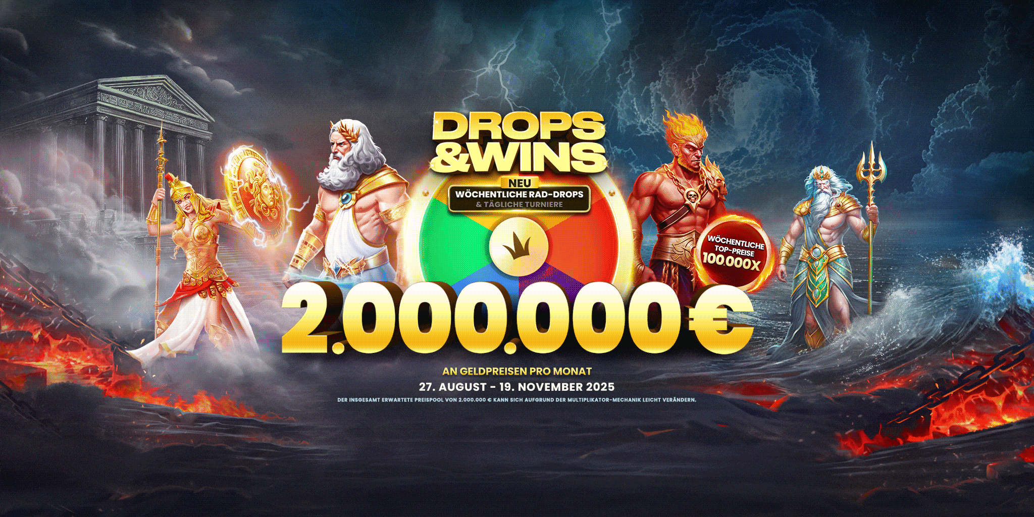 Drops and Wins ultrawide banner