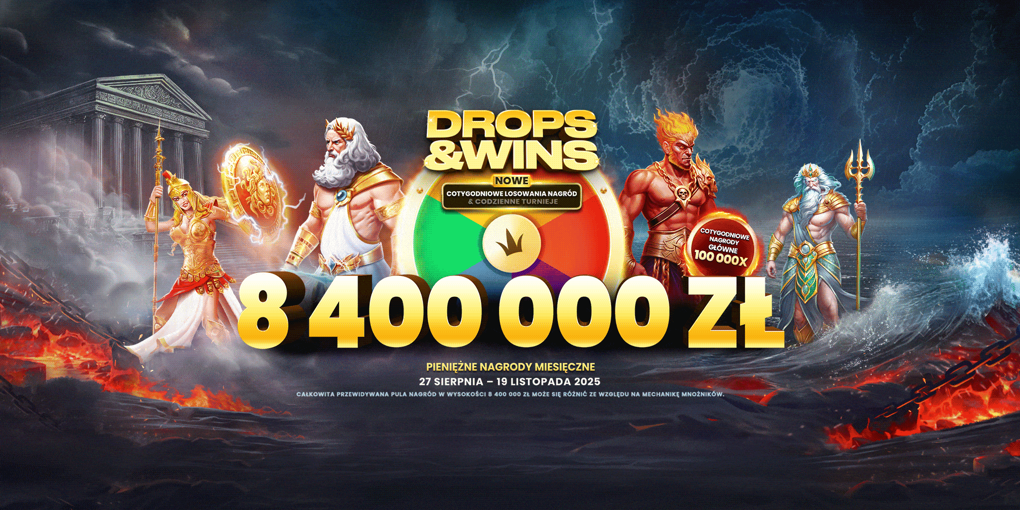 Drops and Wins ultrawide banner