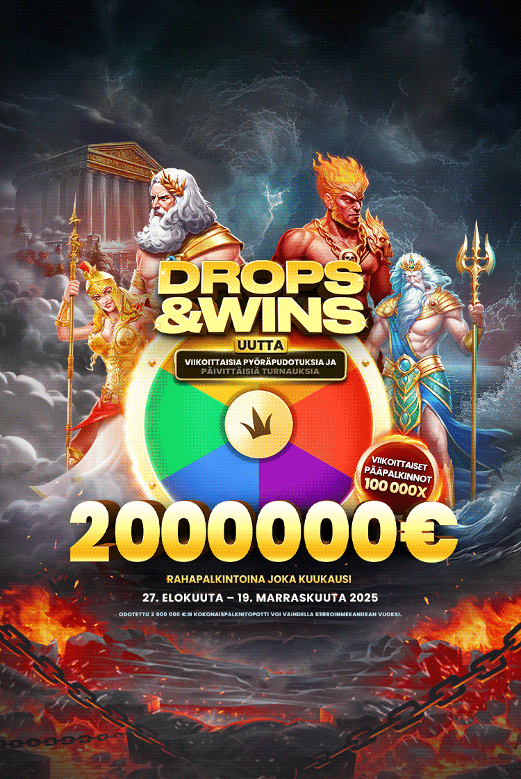 Drops and Wins mobile banner