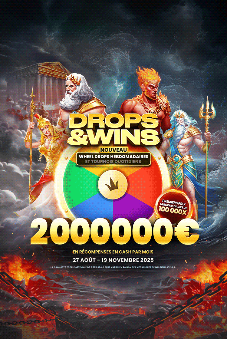 Drops and Wins mobile banner