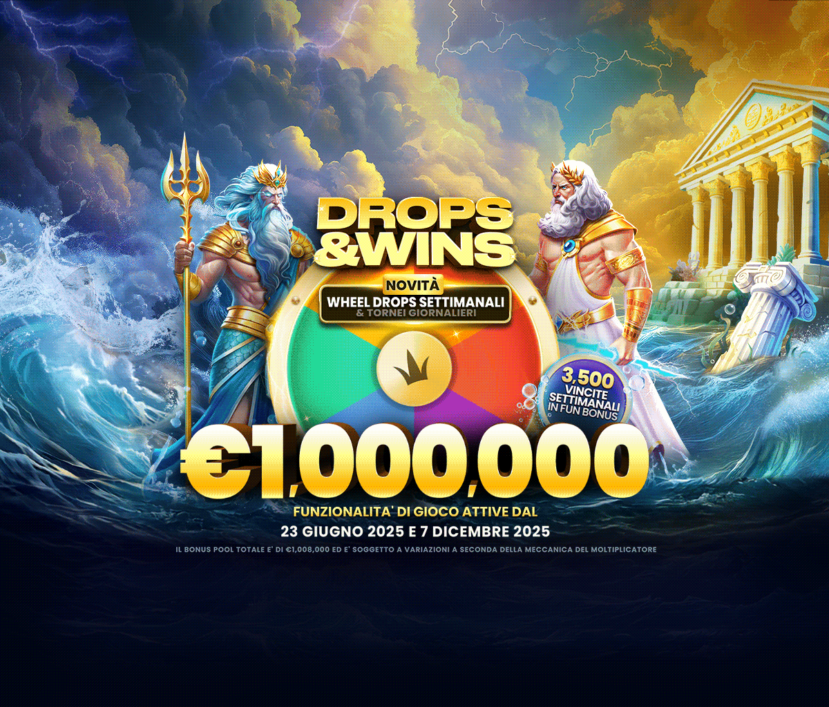Drops and Wins tablet banner