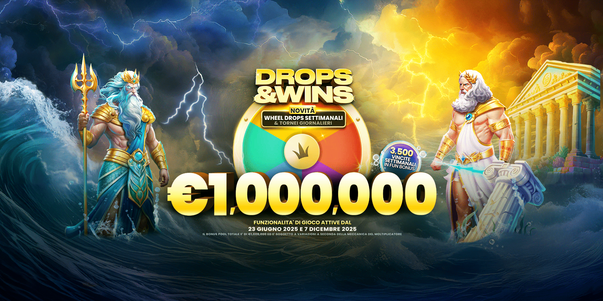 Drops and Wins ultrawide banner