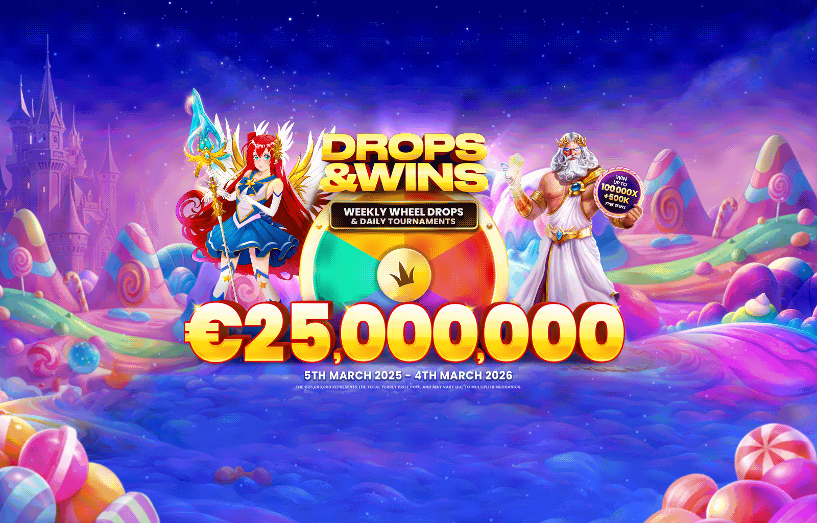 Drops and Wins desktop banner
