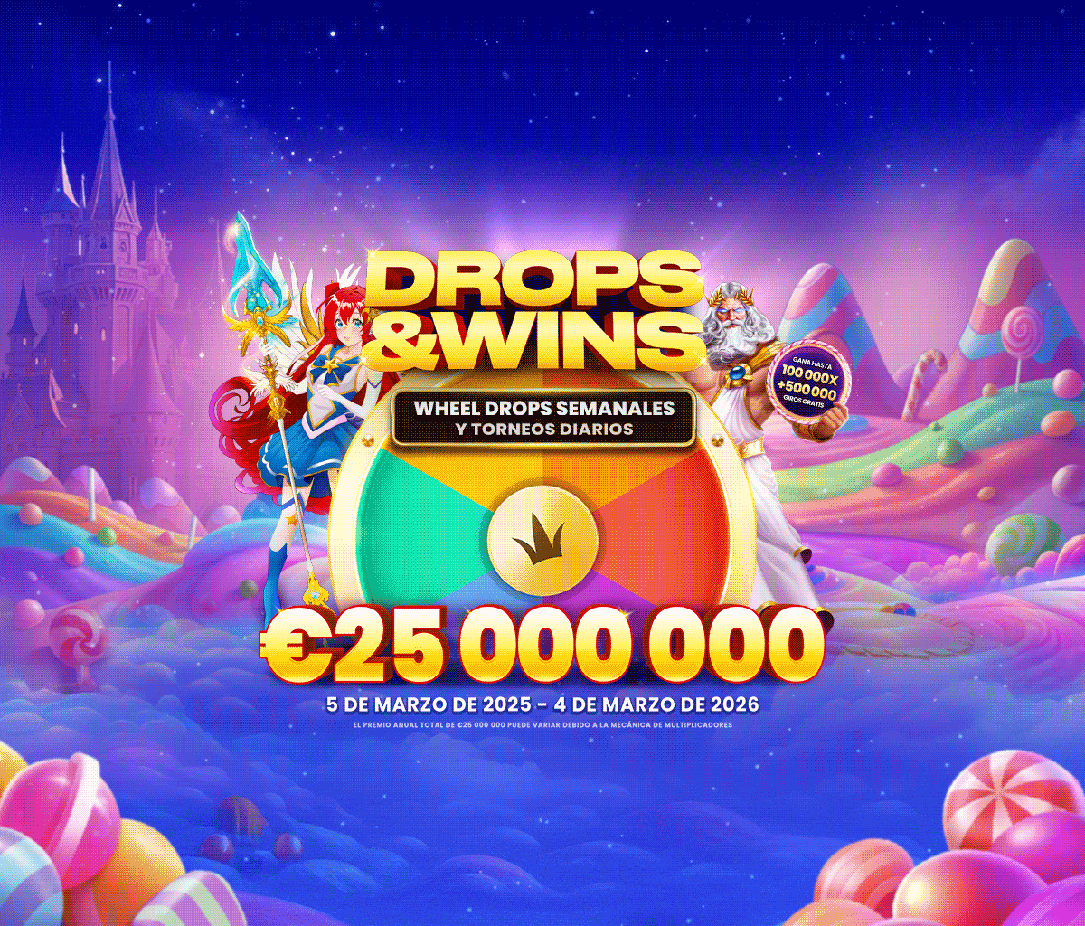 Drops and Wins tablet banner