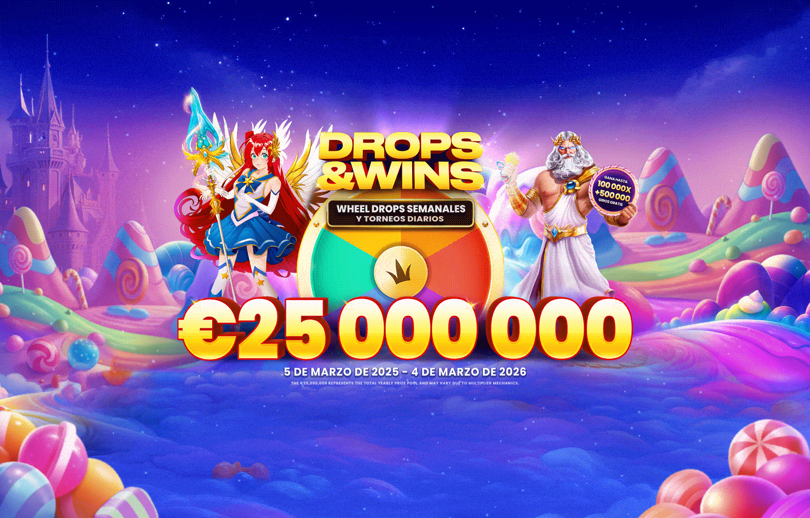 Drops and Wins desktop banner