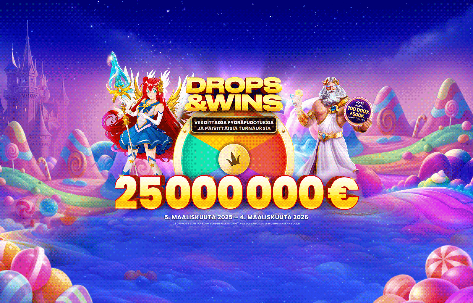 Drops and Wins desktop banner