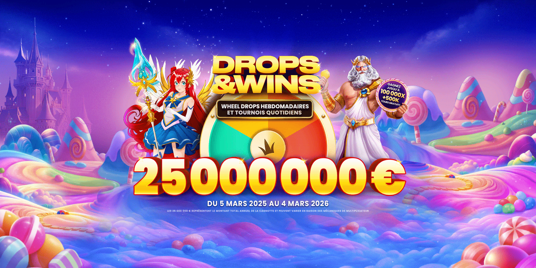 Drops and Wins ultrawide banner