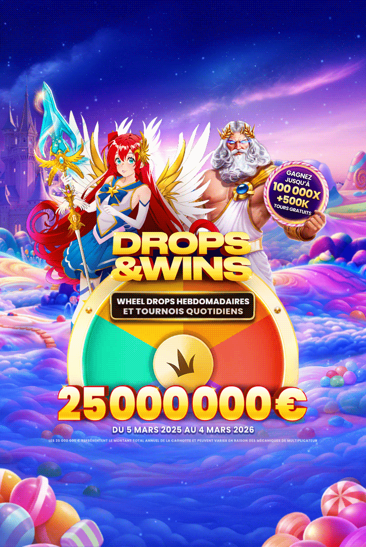 Drops and Wins mobile banner