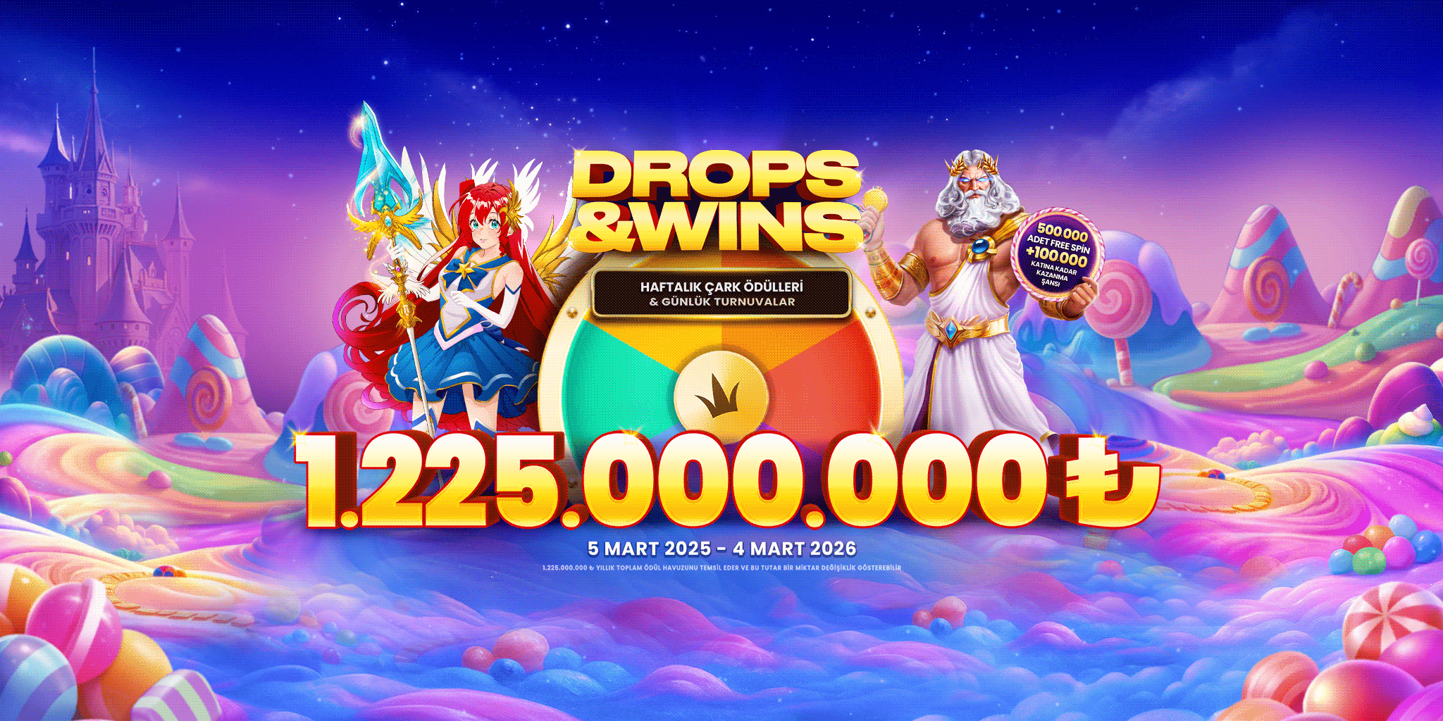 Drops and Wins ultrawide banner